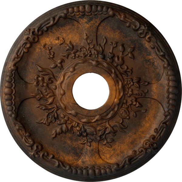 Ekena Millwork Antioch Ceiling Medallion (Fits Canopies up to 3 1/2"), Hnd-Painted Rust, 18"OD x 3 1/2"ID x 1 3/8"P CM18SERUS - main